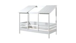 Bed HuisBed Inclusief Vensterbanken En 2 Dakpanelen -Slaapcomfort Winkel Bed HuisBed inclusief 2 dakpanelen wit 2