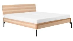 Karlsson Bed Sky Met Hoofdbord Hout En Poten Metaal -Slaapcomfort Winkel Bed Sky beuken met hoofdbord hout en poot metaal beuken 3