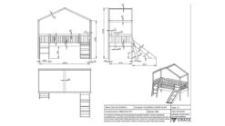 Halfhoogslaper Dallas Als Huis Met Glijbaan -Slaapcomfort Winkel Halfhoogslaper Dallas als huis met glijbaan wit 3