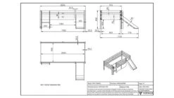 Halfhoogslaper Pino Met Glijbaan -Slaapcomfort Winkel Halfhoogslaper Pino met glijbaan wit 3