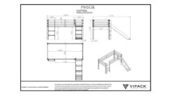 Hoogslaper Pino Met Glijbaan -Slaapcomfort Winkel Hoogslaper Pino met glijbaan natuur 2