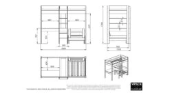 Hoogslaper Pino Met Zetelbed -Slaapcomfort Winkel Hoogslaper Pino met zetelbed wit 7
