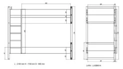 Stapelbed Lara -Slaapcomfort Winkel Stapelbed Lara wit 2