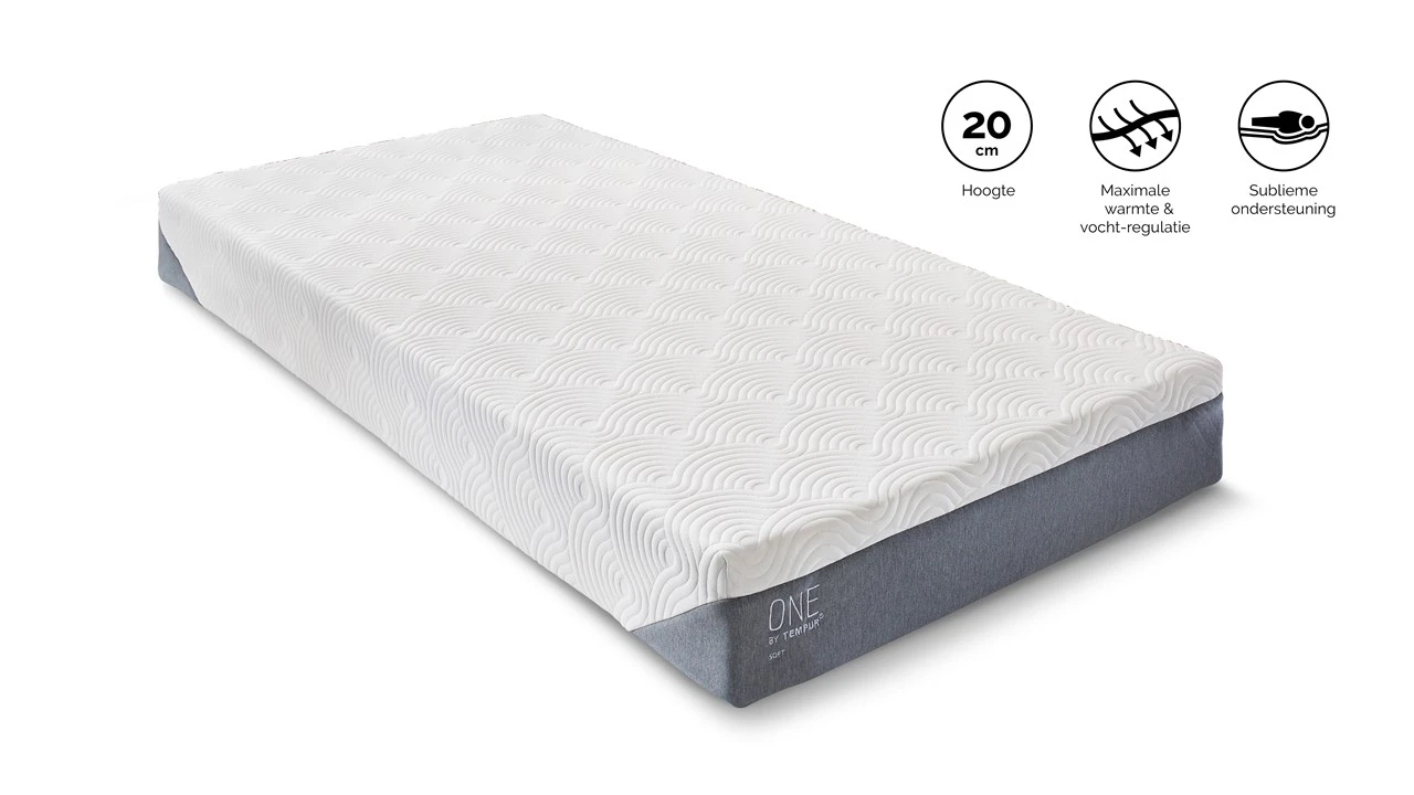 Traagschuimmatras ONE By TEMPUR® SOFT 2 Traagschuimmatras ONE By TEMPUR® SOFT - Afbeelding 2