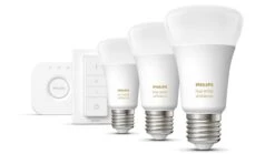 Verlichting Philips Hue White Ambiance Starterkit E27 (3 Lampen, 1 Dimmer + Bridge) 12 Verlichting Philips Hue White Ambiance Starterkit E27 (3 Lampen, 1 Dimmer + Bridge) -Slaapcomfort Winkel Verlichting Philips Hue White Ambiance Starterkit E27 3 lampen 1 dimmer bridge 1